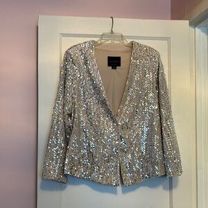 Sanctuary Silver Sequin velvet cardigan